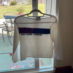 White Ralph Lauren 3/4 sleeve sweater.